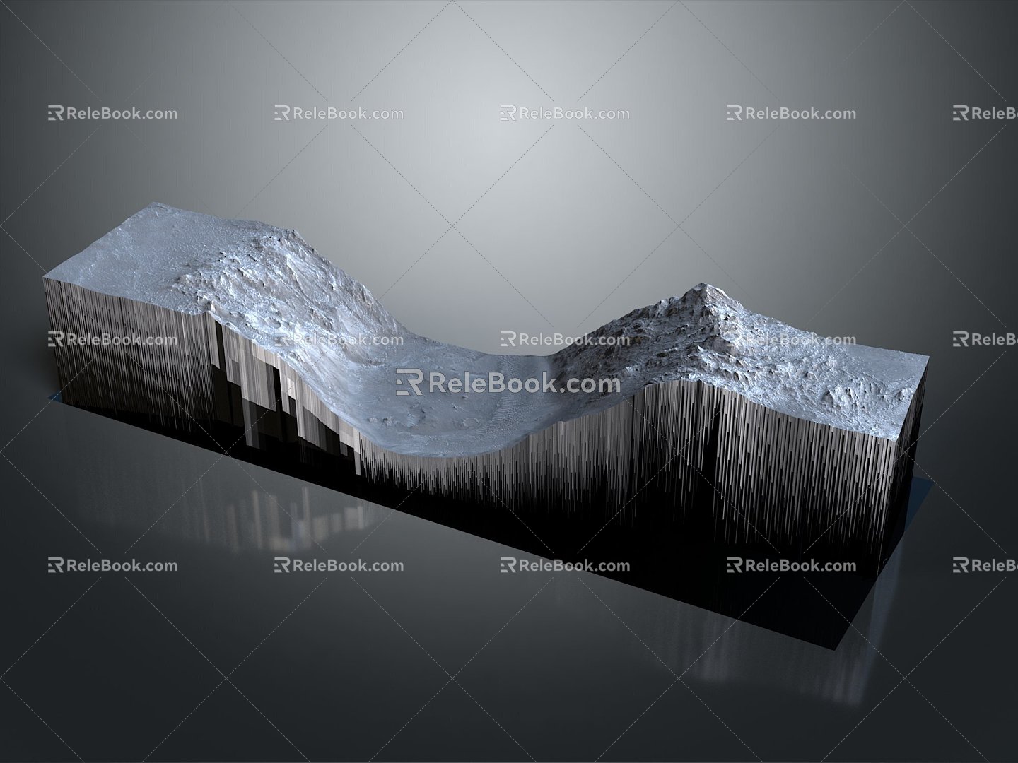 Geography, topography, mountain shape, ridge, ridge, valley, mountain range, canyon, geomorphology, mountain peak, mountain body 3d model