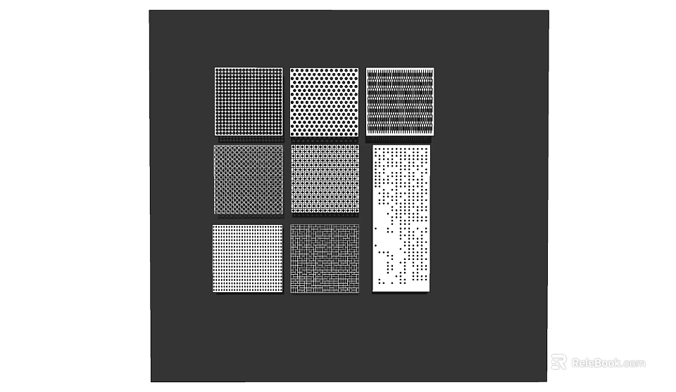 Sample Grid Patterns And Textured Designs With Various Line Structures 3d model 