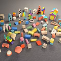 Colorful Building Blocks In Various Shapes For Creative Play And Construction 3d model
