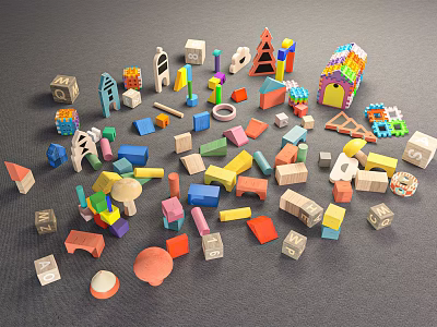 Modern Toys Building Blocks Toys 3d model