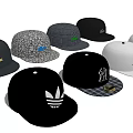 Stylish Hats Collection Featuring Different Designs Brand Logos And Colors
