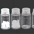 Medical Transparent Medicine Bottles With Green Cross Labels And Colored Pills