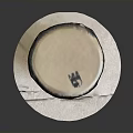 Traditional Handcrafted Drum With Black Red Orange Stripes And White Base