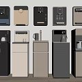 Various Styles and Colors of Water Dispensers Including Wall Mounted and Floor Standing Models