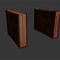 Classic Brown Leather Bound Books With Hardcover Design On White Background
