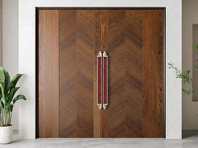 New Chinese Double Door 3d model