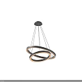 Modern Double Ring Pendant Light with Metal Frame and Illuminated Circular Design