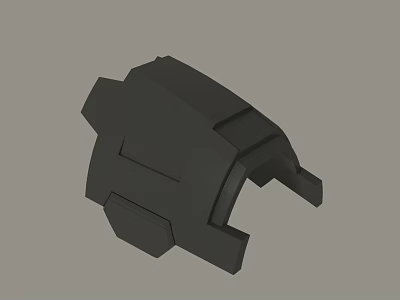 Black 3D Model of Mechanical Component with Geometric Shapes and Precision Structure 3d model