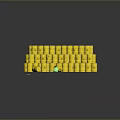 Yellow Radioactive Waste Drums Stacked With Radioactive Symbols And Fallen Lids