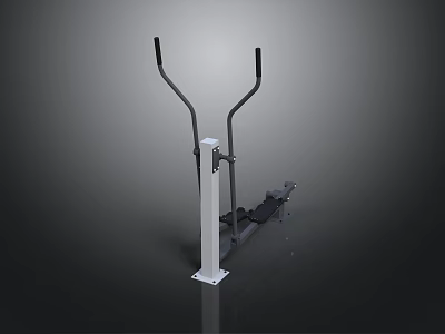 Elliptical Trainer With Black Handlebars White Vertical Post And Pedal Base 3d model