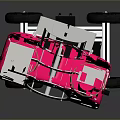 Mechanical Weapon With Pink Curved Top Black Base And Moving Wheels