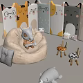 Cute Cartoon Animal Wall Panels for Kids Room with Playful Designs and Colorful Decor