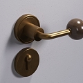 Simple Door Handle Hardware Component Lock Wooden Door Hardware Furnishings 3d model