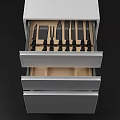 Modern White Nightstand With Open Drawers And Functional Storage Design 3d model