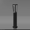 Modern Outdoor Garden Light With Black Metal Pole And Glass Shade Design