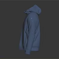 Blue Hooded Jacket With Zipper Front And Sleek Modern Design 3d model