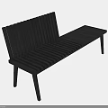 Sleek Black Slatted Outdoor Lounge Chair With Extended Footrest For Patio Garden Relaxing Moments