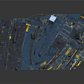 Detailed Blue And Yellow Aerospace Spacecraft Structure Model For Cosmic Exploration Missions