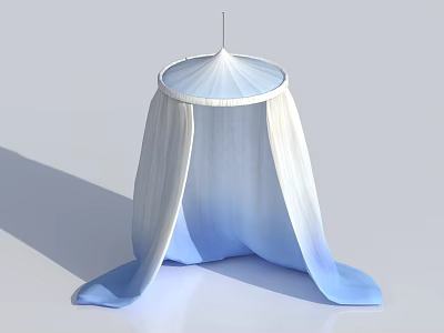 Modern White And Blue Gradient Tent With Elegant Fabric And Round Top Design 3d model