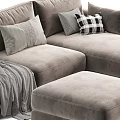 Modern Minimalist Fabric Double Seater Sofa With Soft Pillows Throw Blankets And Various Color Choices