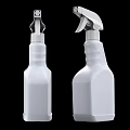 Practical Bathroom Small Accessories White Spray Bottles for Essential Cleaning Supplies 3d model
