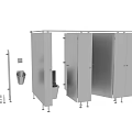 Modern Public Toilet Stainless Steel Hardware Including Door Locks Hinges And Door Stops