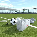 Essential Sports Equipment Collection With Rackets Balls Knee Pads And Bag On Green Field