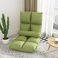 Green Lazy Sofa with Foldable Design Cactus Plant and Side Table in Modern Interior 3d model