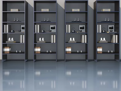 Dark Colored Modern Pet Cabinet With Multiple Shelves For Storage And 3d model