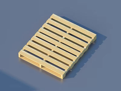 Practical Sturdy Solid Wood Pallet For Household Storage And Transport Use 3d model