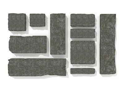 Natural Stone and Wood Blocks in Various Shapes and Sizes for Building 3d model