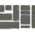 Natural Stone and Wood Blocks in Various Shapes and Sizes for Building