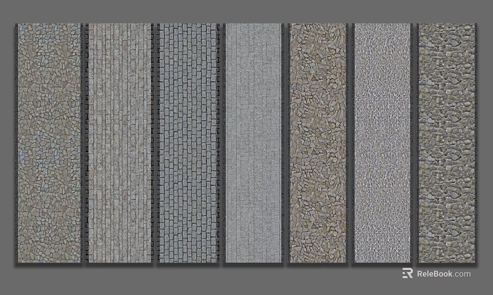 Garden Path Paving With Various Textures And Design Patterns For Outdoor Areas 3d model