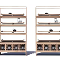 Wooden Chinese Display Shelves With Multi Tiered Open Shelves And Storage Compartments