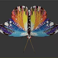 Colorful Artistic Butterfly With Vibrant Multicolored Wings And Decorative Pattern Design