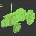 Vintage Red Tractor As Garden Ornament With Rustic Charm And Classic Design