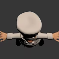 Cartoon Chef Character In White Uniform With High Hat And Outstretched Arms