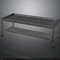 Stainless Steel Mobile Medical Cart With Two Shelves And Wheels
