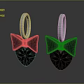Fashionable Black Bow Earrings With Silver Hooks And Heart Shaped Pendants