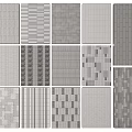 Gray Tiles With Different Patterns And Textures For Interior Design 3d model
