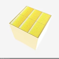 Yellow Cubic Structure With Grille Vents For Efficient Ventilation 3d model