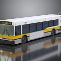 VIA METRO Modern City Bus With White Yellow And Blue Stripes Design