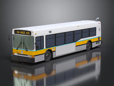 VIA METRO Modern City Bus With White Yellow And Blue Stripes Design 3d model