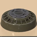 Green Military Weapon Round Metal Mine With Top Grille Design Structure