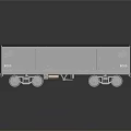 Gray 3D Freight Train Car Model With Detailed Roof And Metal Wheels
