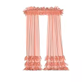 Elegant Pink Sheer Curtains With Ruffled Hem Decorating Window On White Wall 3d model