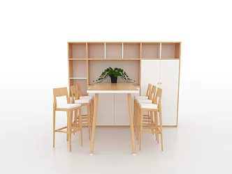 Modern Bar Chair Combination Bar Bookcase Wine Cabinet File Cabinet Bar Chair 3d model