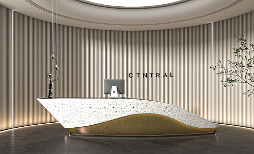 Modern reception desk 3d model