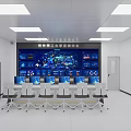 Modern Monitoring Room Computer Room Monitoring Room Command Control Room 3d model