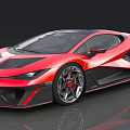 Red Sports Car With Modern Sleek Body Black Accents And Large Alloy Wheels